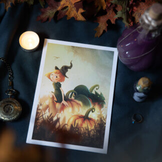 Prints - Elisabeth et le Chat à halloween