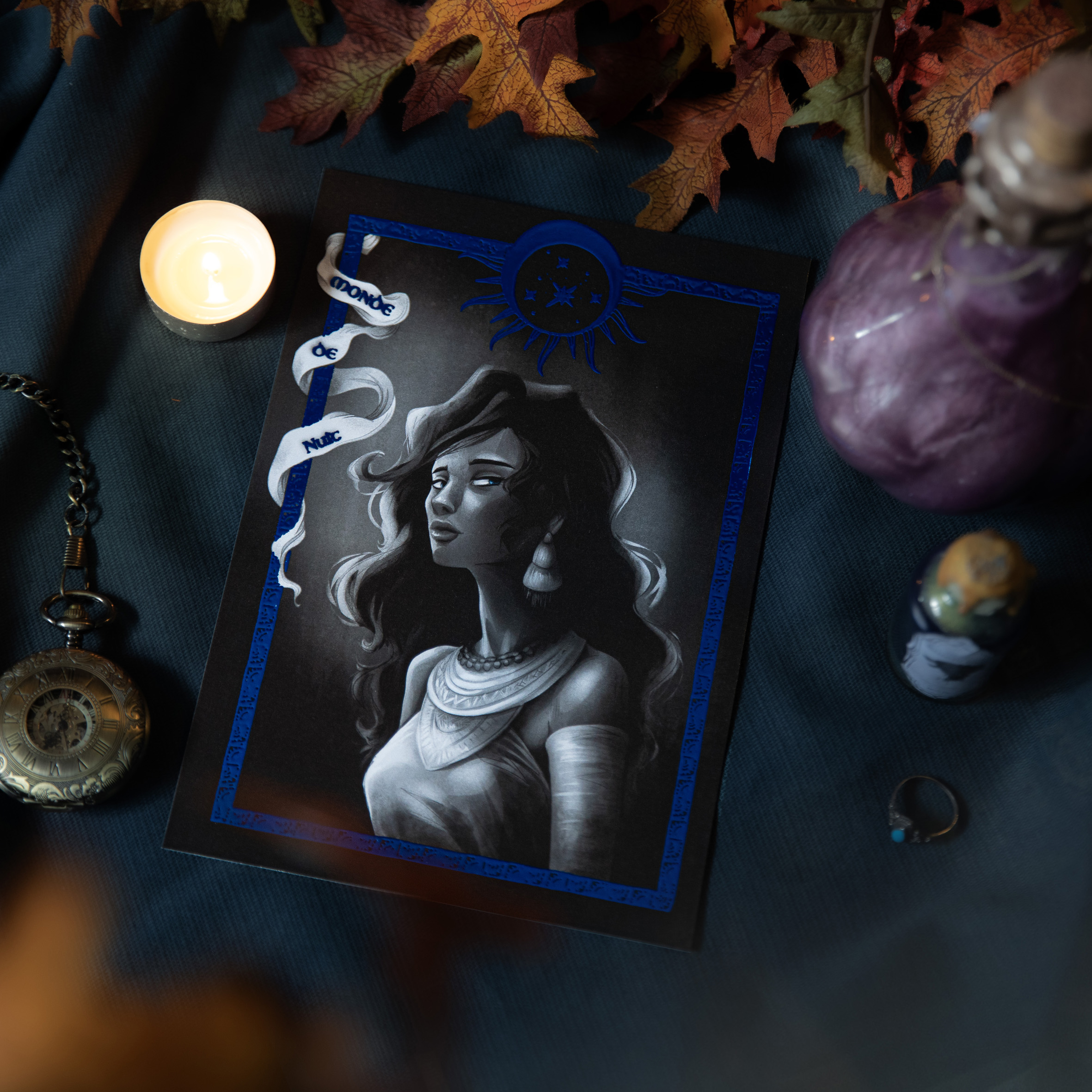 Prints dorure bleu - La porteuse de Nuit, Itza